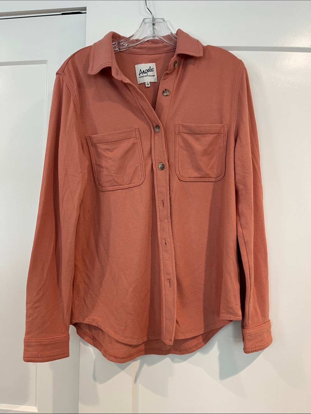 Angels Women's Button-Down Shirt in Terracotta Rust